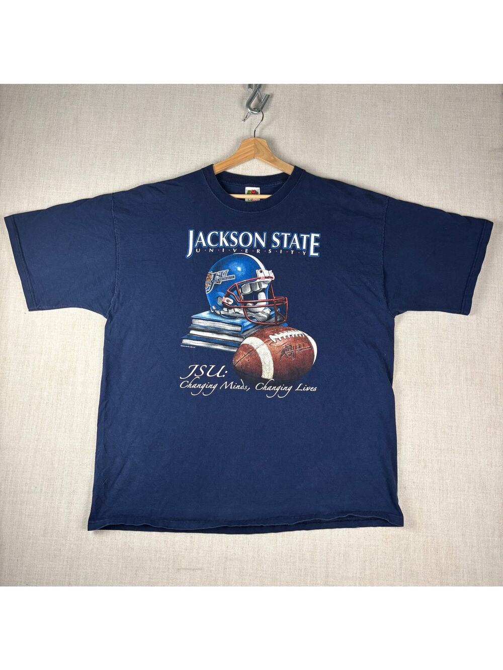 Vintage Jackson State University Football Helmet Logo XXL Shirt